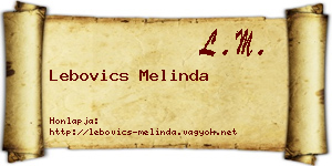 Lebovics Melinda névjegykártya